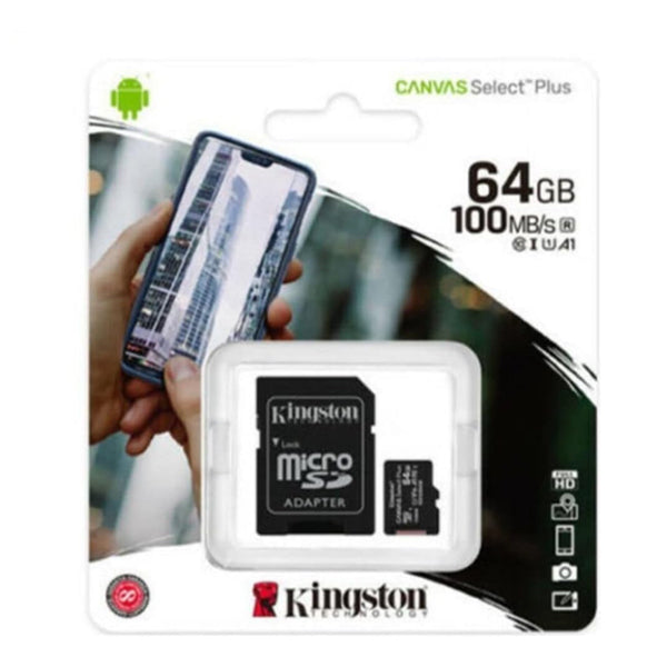 Kingston MicroSD 64 GB Classe 10 con Adattatore SD Incluso Kingston MicroSD 64 GB Classe 10 con Adattatore SD Incluso